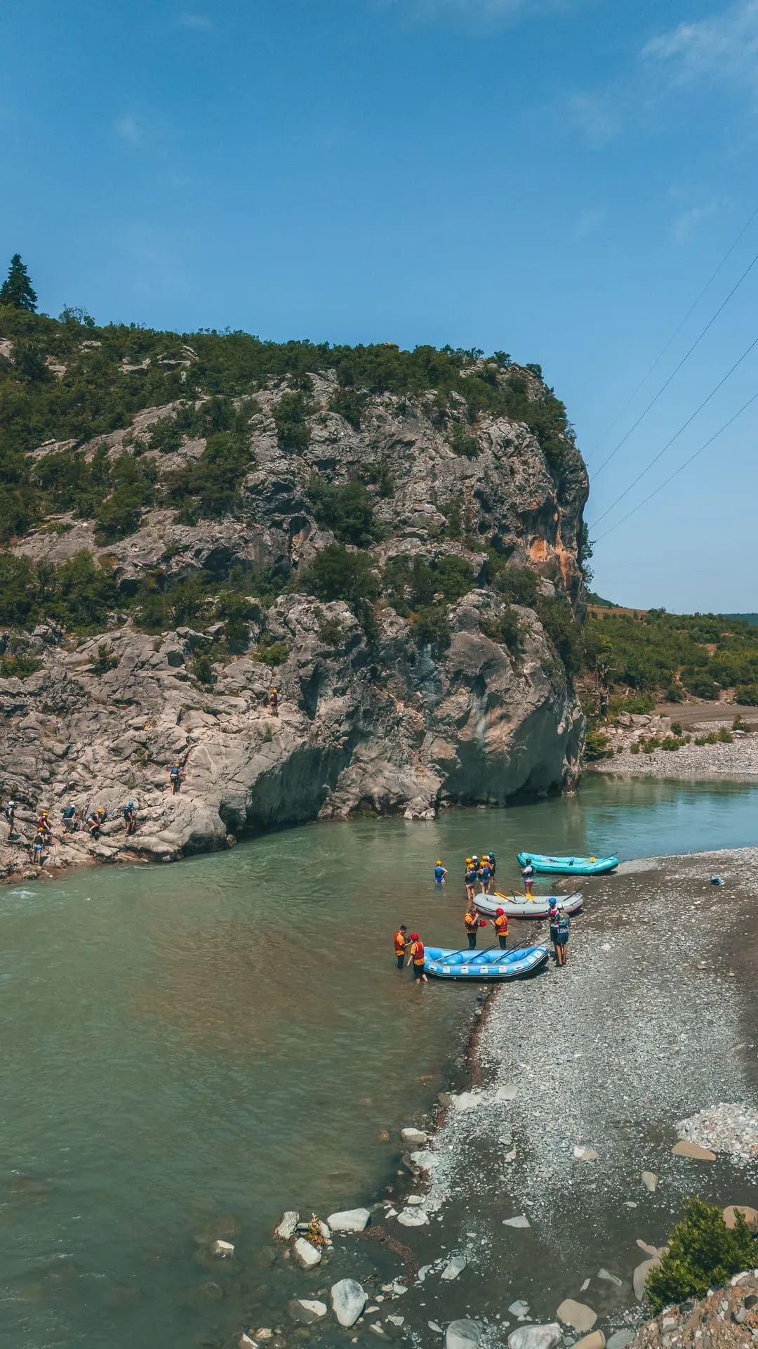 Wide river landscape on the Vjosa